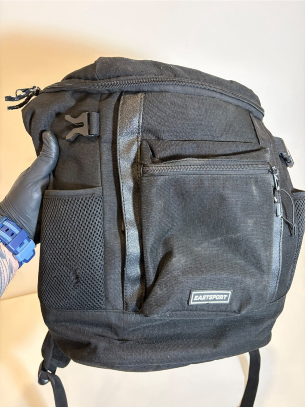 Eastsport Black Multi Pocket Backpack Laptop School Travel 18 Inch #F
